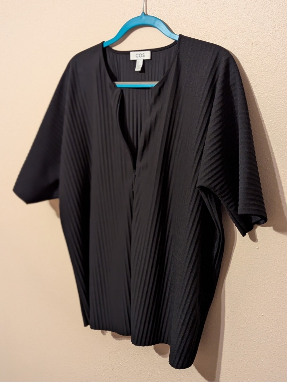 COS Plisse Pleated Half-Zip Top